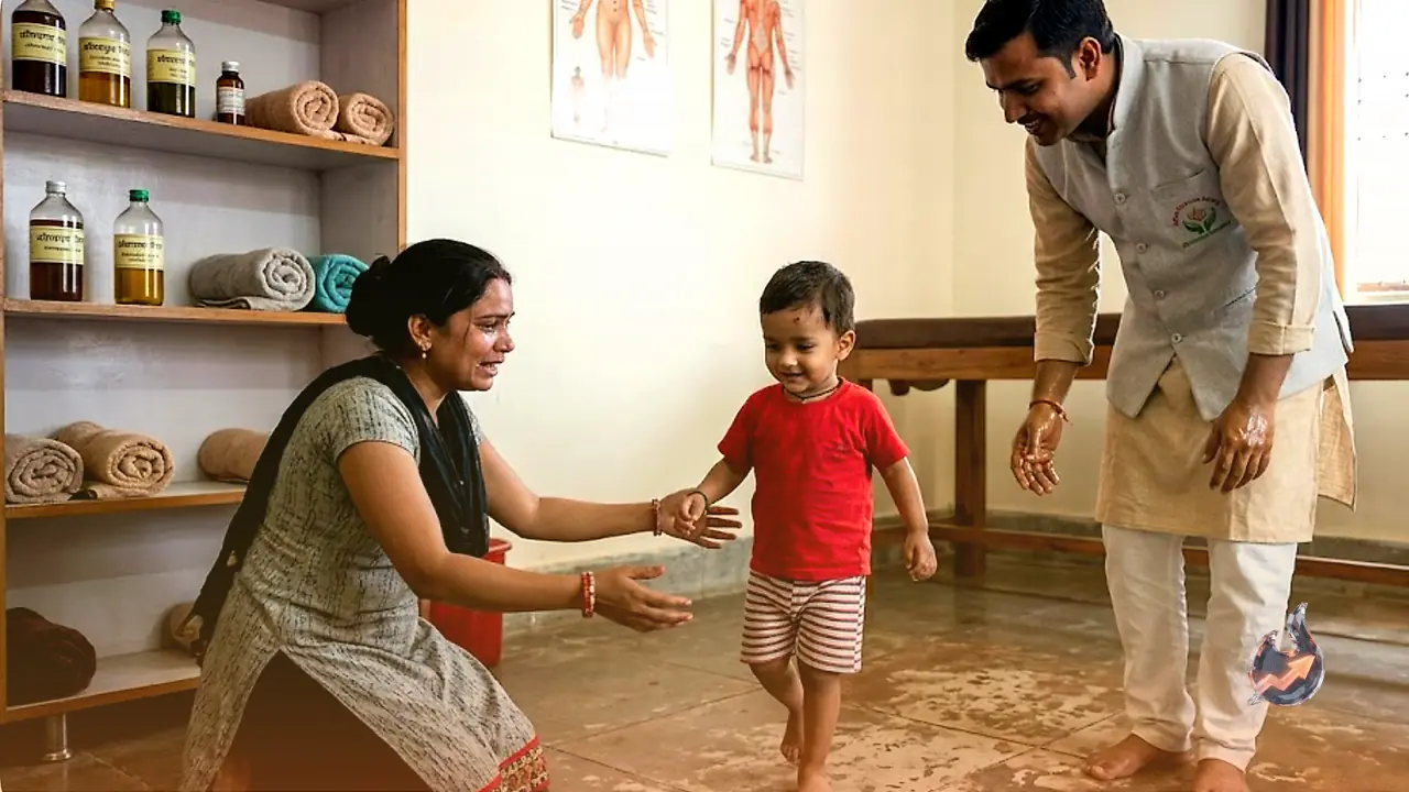 A Child Who Couldn't Walk Since Birth Started Taking Steps After Ayurvedic Oil Massage, Says Gonda Vaidya