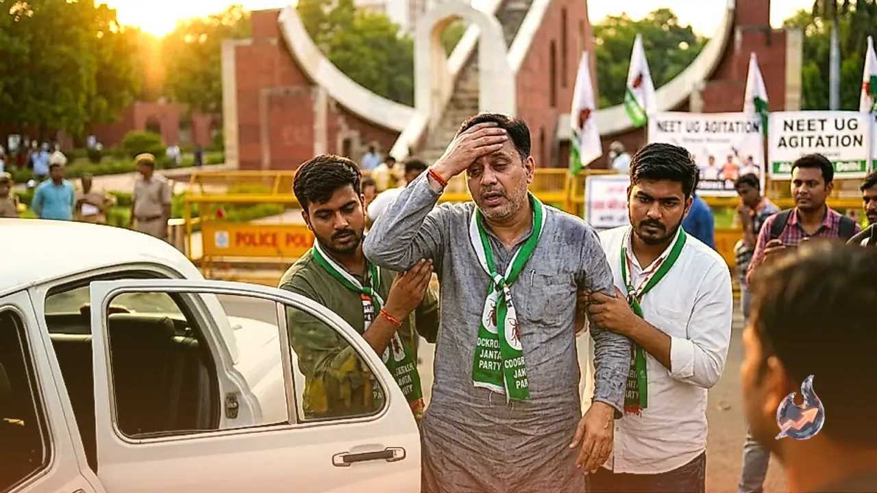 Cockroach Janta Party Leader Briefly Steps Away From Delhi NEET Agitation Due To Illness