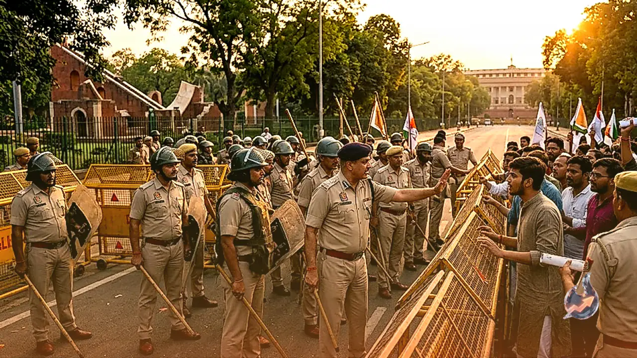 जंतर मंतर पर सुरक्षा कड़ी, दिल्ली पुलिस ने रोका 'चलो संसद' मार्च