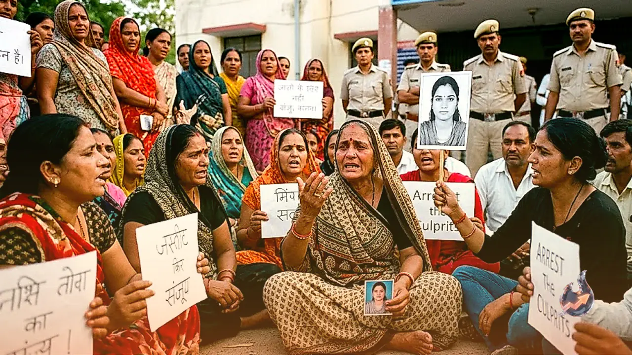 जयपुर के जोबनेर में विवाहिता संजू कुमावत की संदिग्ध मौत, दहेज हत्या का आरोप लगा कर रहे परिजन हंगामा