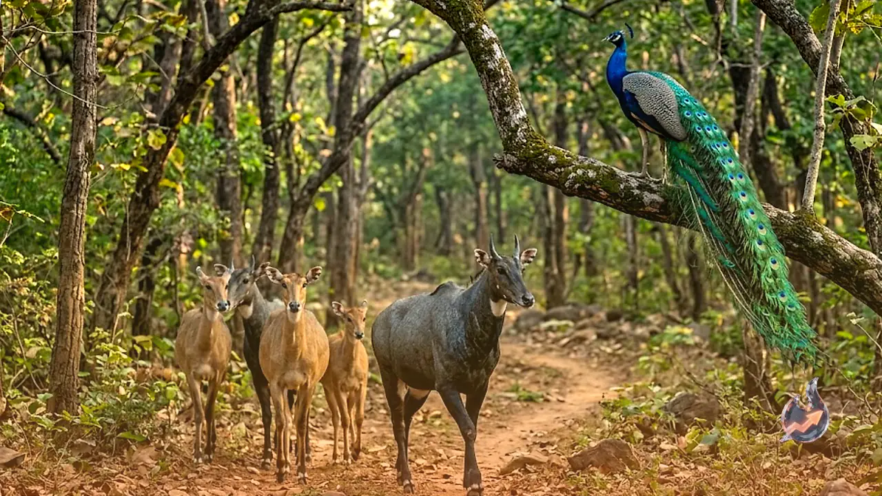 Jhalawar Wildlife: Rare glimpses of Nilgai herds and peacocks captured in Kakarda forests