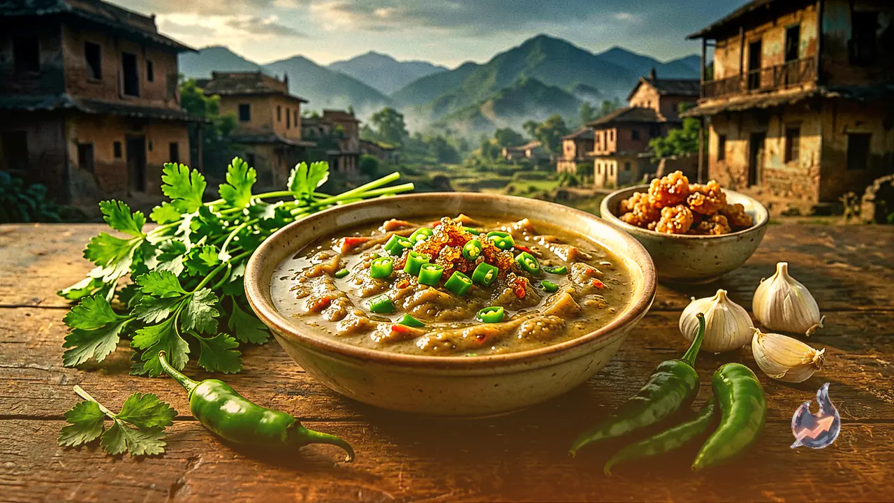 Authentic Flavor from Rural Jharkhand: Complete Recipe for Special Coriander Chutney Made with Jaggery and Garlic