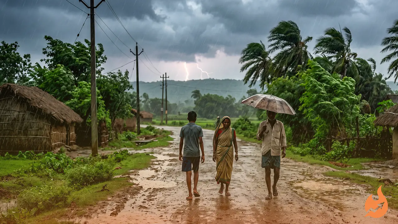 Monsoon Sweeps Into Jharkhand: Rain Alert for 17 Districts as 60 KM/H Winds and Lightning Loom