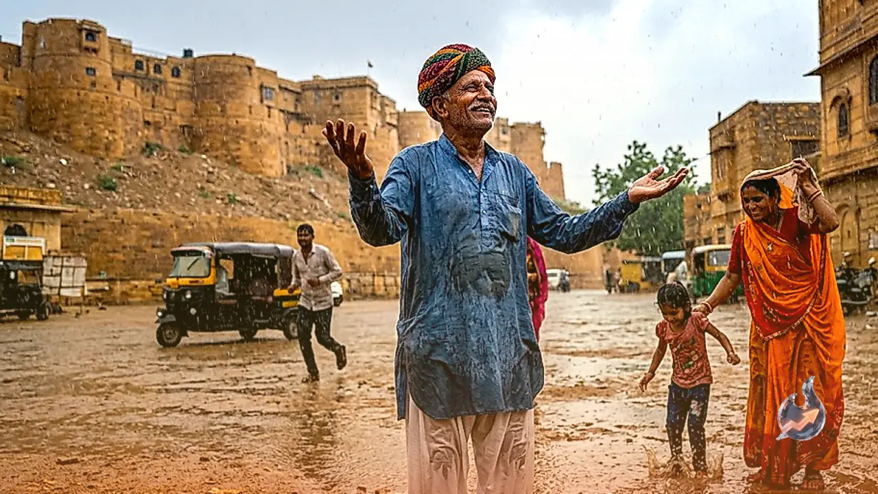 Jaisalmer Swaps Searing Heat for Heavy Downpours as Monsoon Finally Strikes the Desert