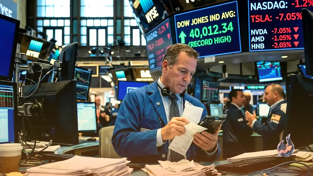Weak US Jobs Report Sends Dow to a New Peak but Drags Nasdaq Lower as Chip Stocks Slide and Tesla Drops 7%