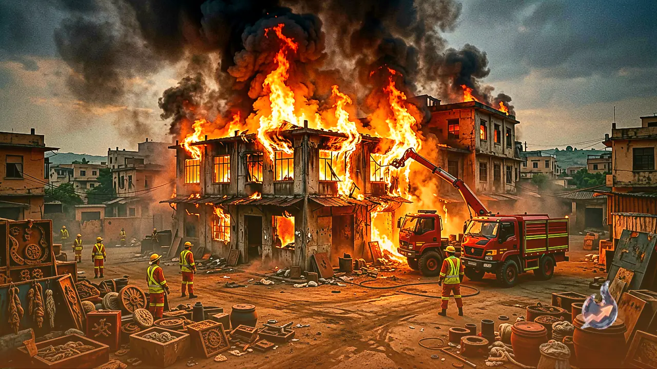 Massive fire breaks out at handicraft factory in Jodhpur Basni industrial area