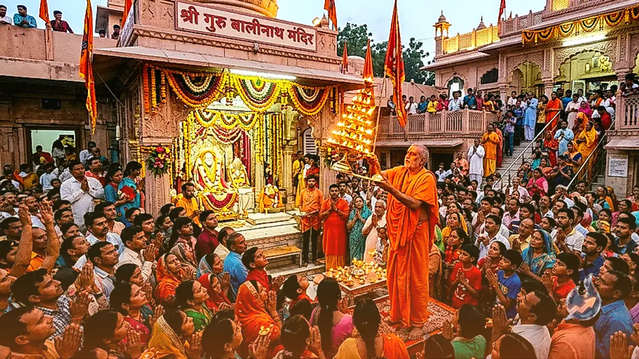 जोधपुर के मसूरिया मेले में दशमी पर उमड़ी भक्तों की भारी भीड़, 51 ज्योतों से संपन्न हुई गुरु बालीनाथ की समाधि पर महाआरती