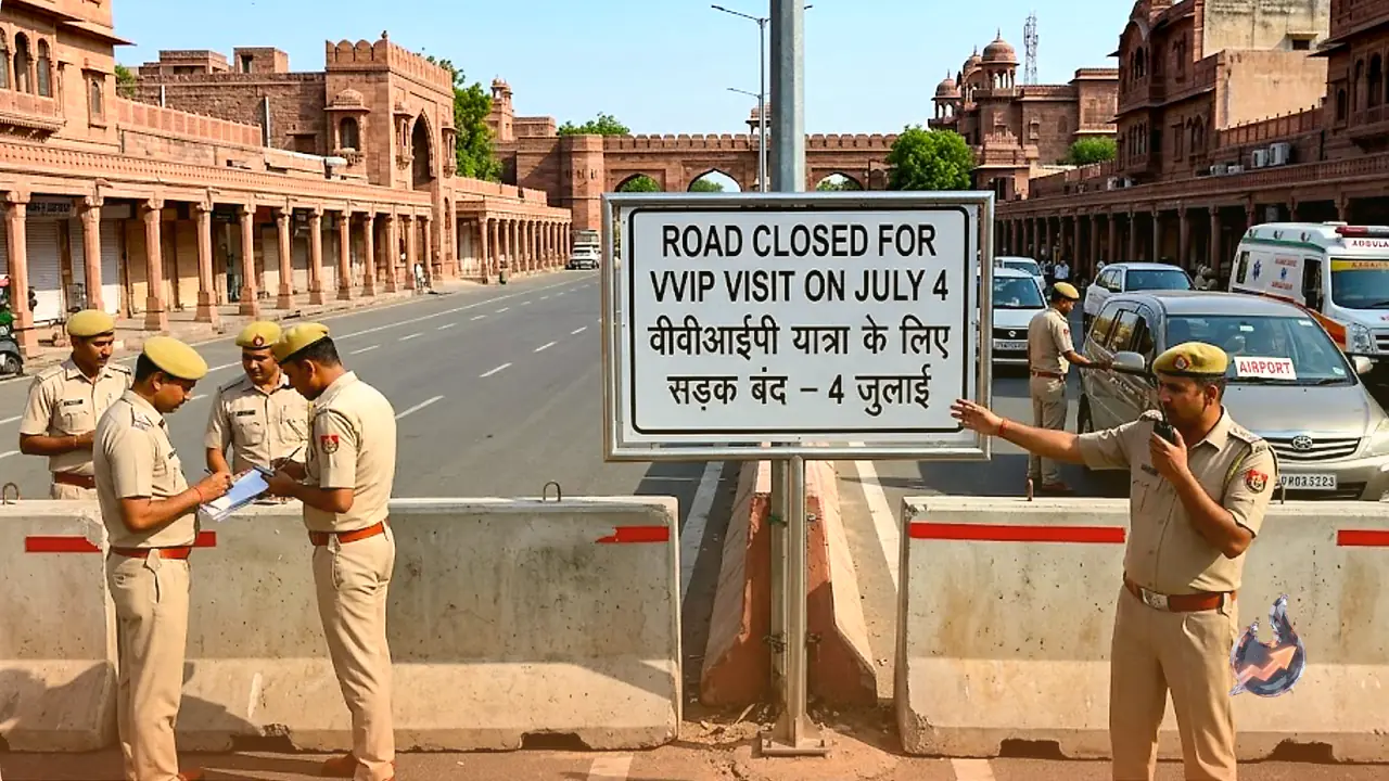 जोधपुर में वीवीआईपी सुरक्षा घेरे के चलते शनिवार को कई मार्ग रहेंगे बंद, ट्रैफिक पुलिस ने जारी की एडवाइजरी