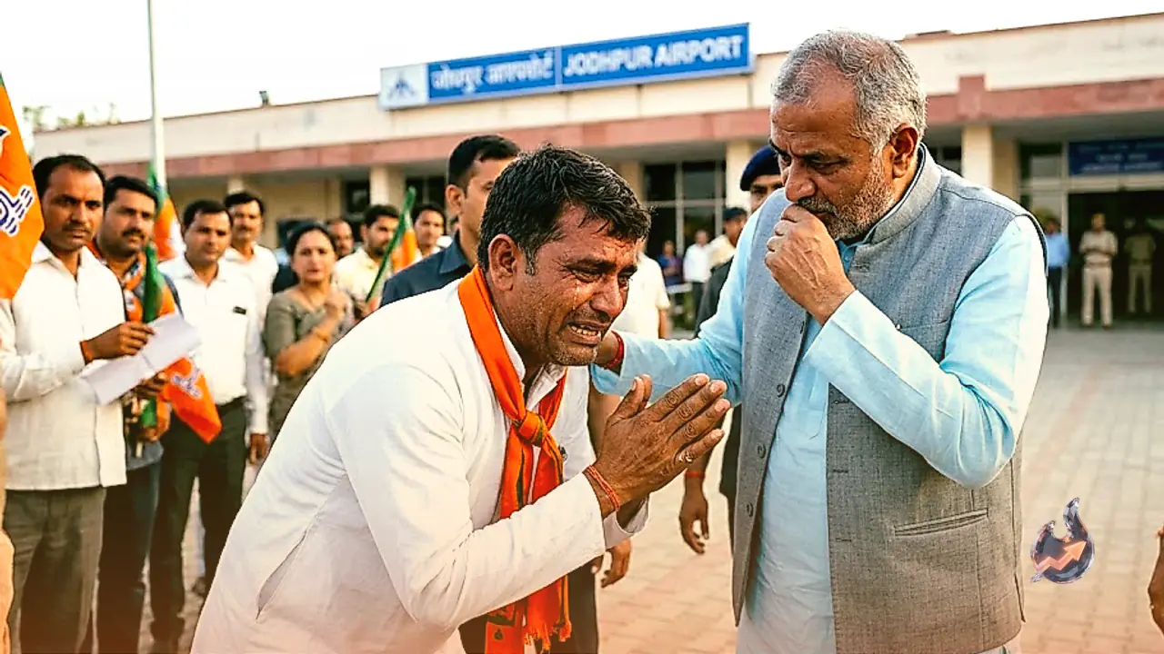 जोधपुर निकाय चुनाव में वार्ड 10 से टिकट कटने के बाद मंत्री गजेंद्र शेखावत के गले लगकर रो पड़े भाजपा कार्यकर्ता धन्नाराम