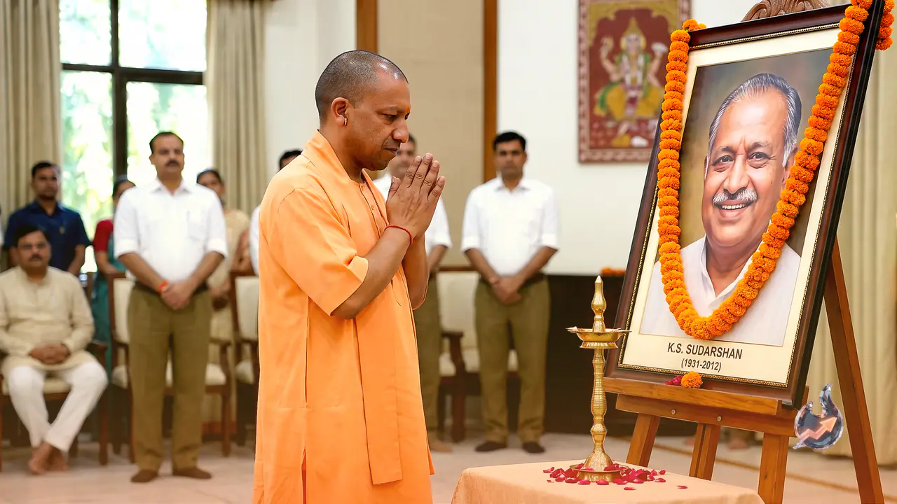 Yogi Adityanath Pays Tribute to K.S. Sudarshan on His Birth Anniversary, Hails His Life Devoted to Nationalism and Social Harmony