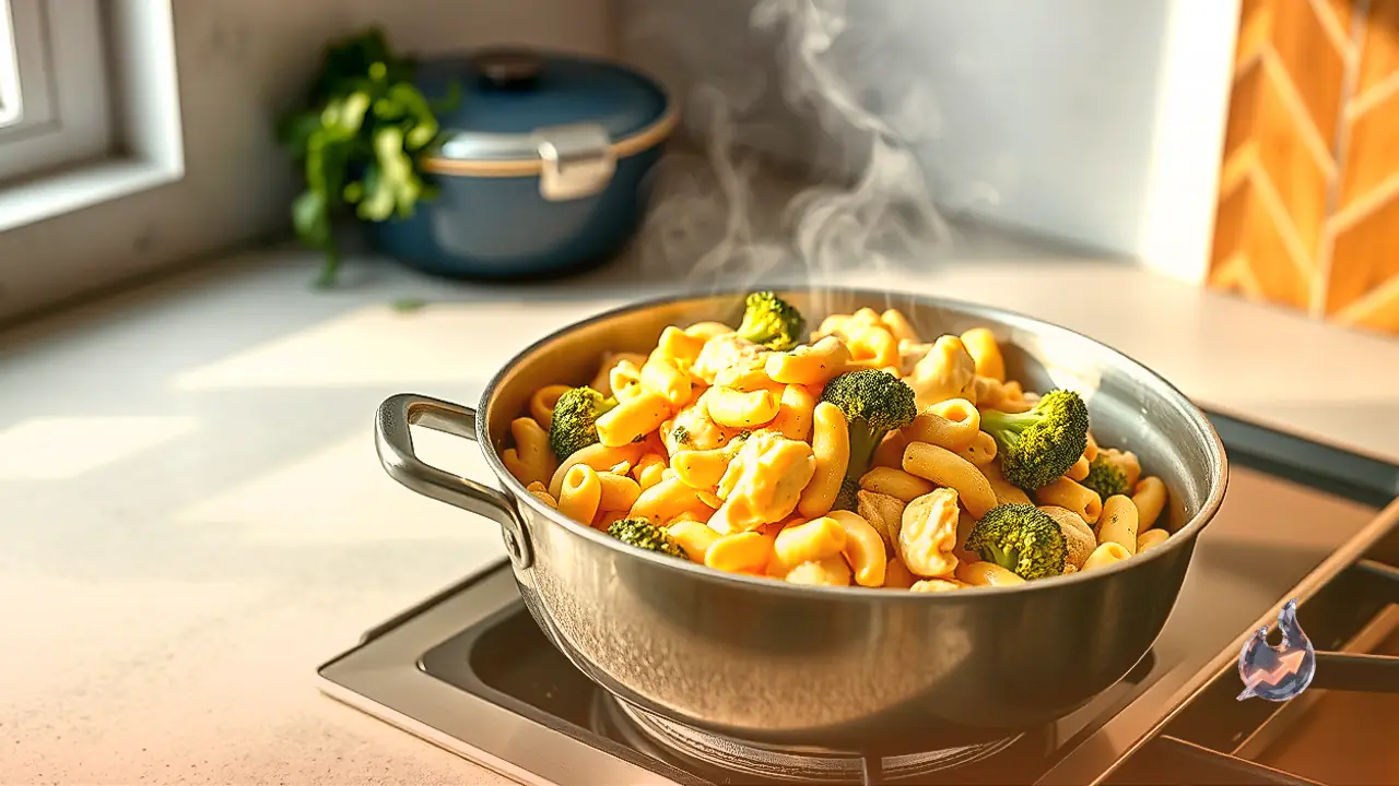 Ingredients in One Pot Chicken Mac and Cheese with Broccoli