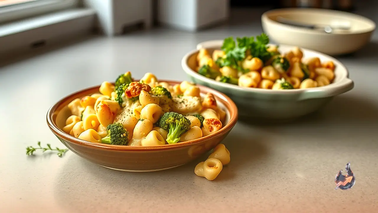 Ingredients in One Pot Chicken Mac and Cheese with Broccoli