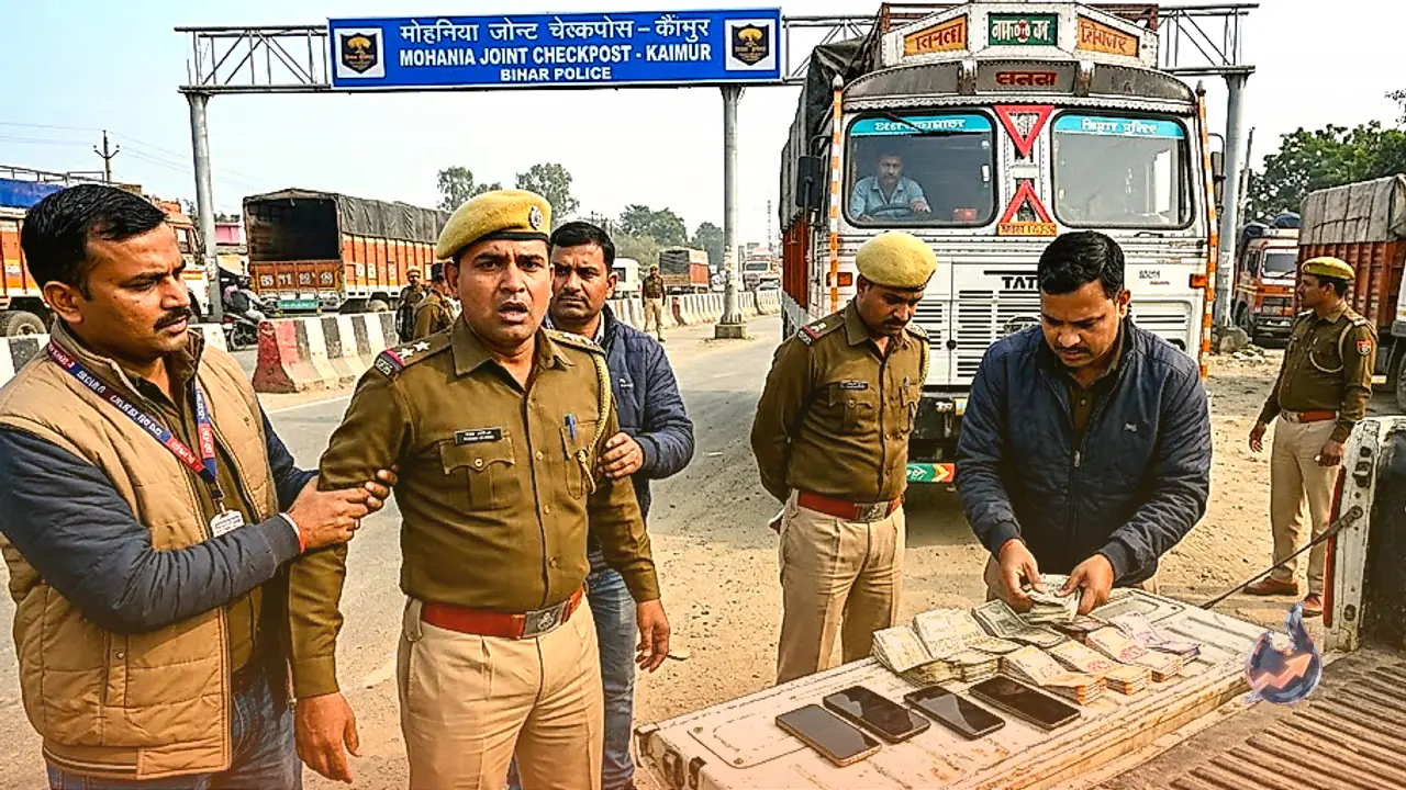 Four Uniformed Personnel Caught Red-Handed Extorting Drivers at Mohania Checkpost in Bihar's Kaimur