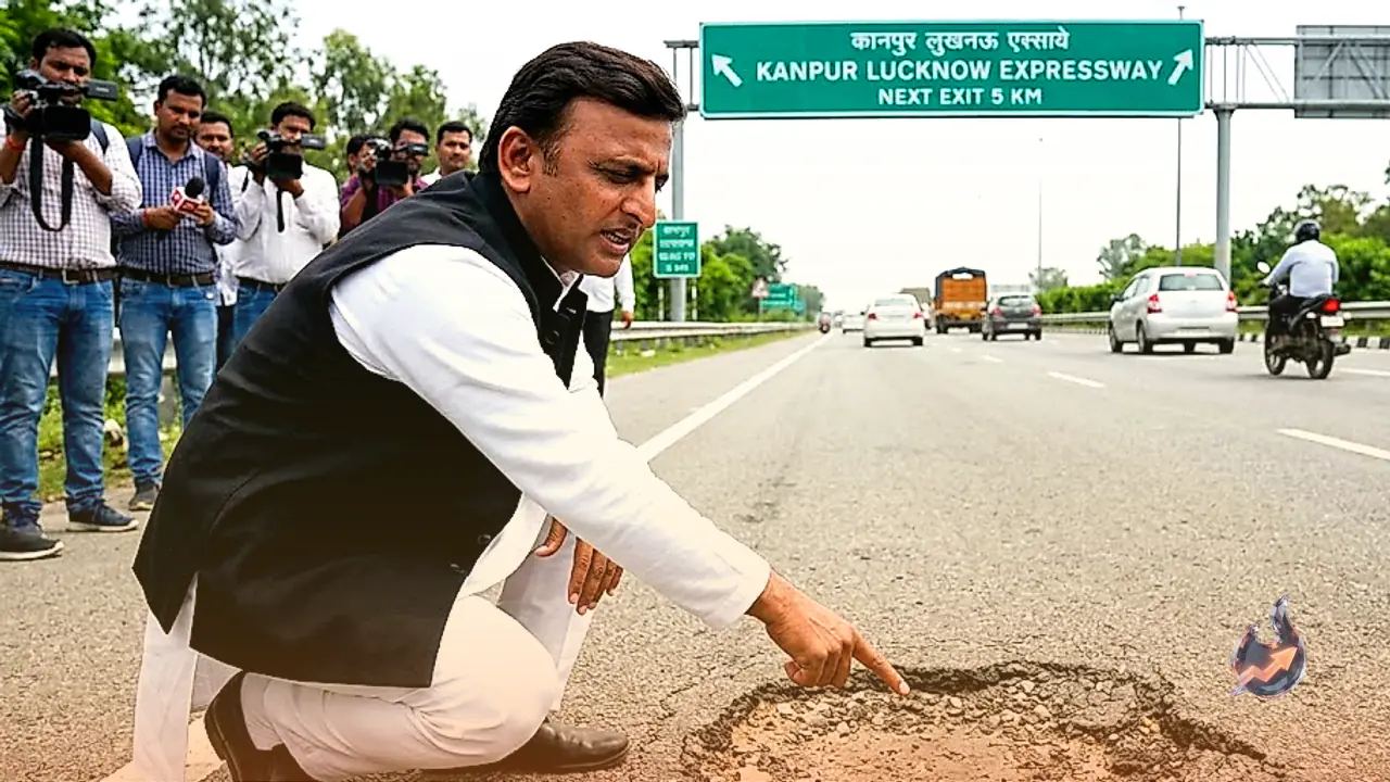 Akhilesh Yadav Criticizes Condition of Kanpur-Lucknow Expressway, Takes Jibe Over Potholes
