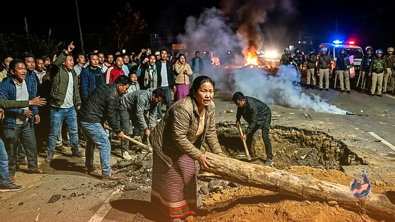 कांगपोकपी में छह ग्रामीणों को हिरासत में लेने पर देर रात फूटा गुस्सा, हाईवे खोदा और दागे आंसू गैस के गोले