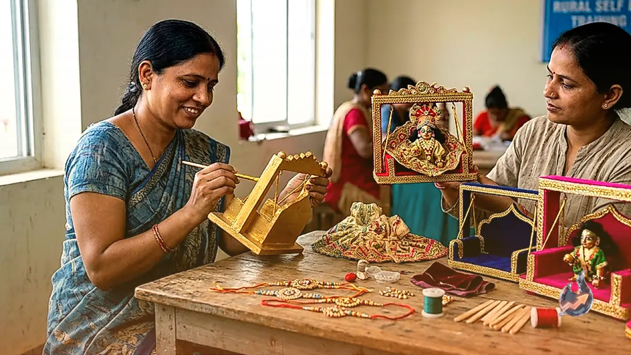 In Kanpur, an ₹80 swing for Laddu Gopal sells for up to ₹350 after a free six-day course