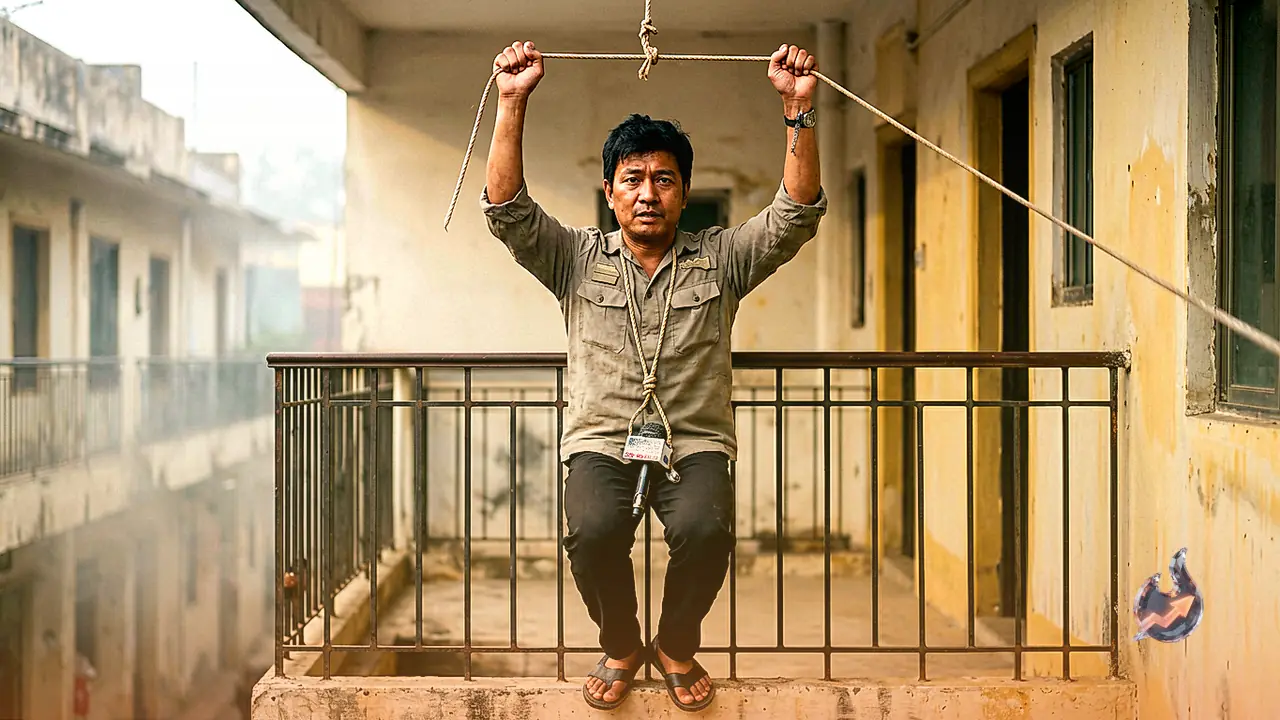 कानपुर में न्याय के लिए छह घंटे तक घर की रेलिंग पर फंदा डालकर बैठा रहा युवक
