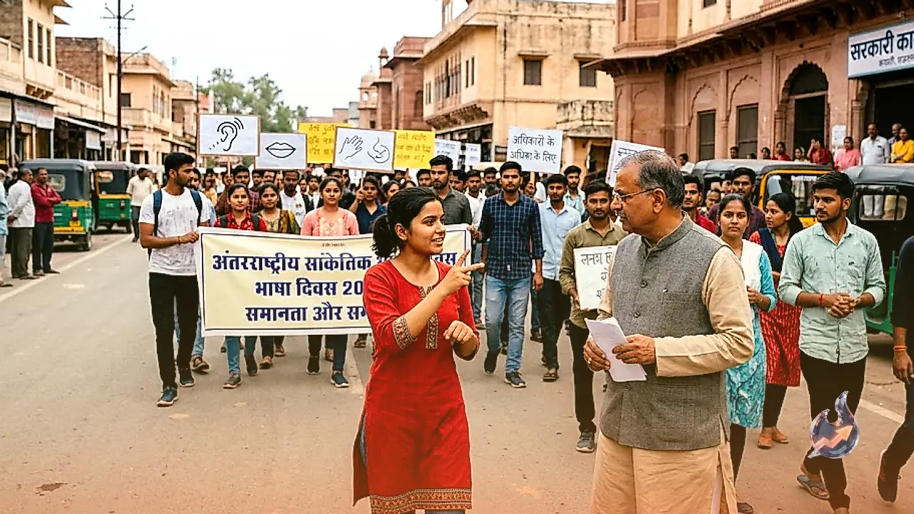 Hearing and Speech Impaired Youth in Karauli March on Sign Language Day, Submit Charter of Eight Demands to Administration