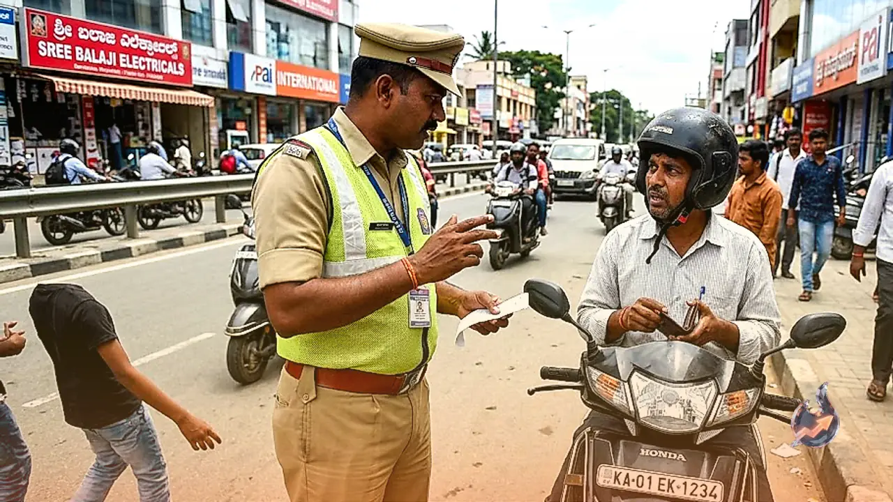 Karnataka Targets Half Helmets and Footpath Riding With Heavy Fines Reaching Ten Thousand Rupees