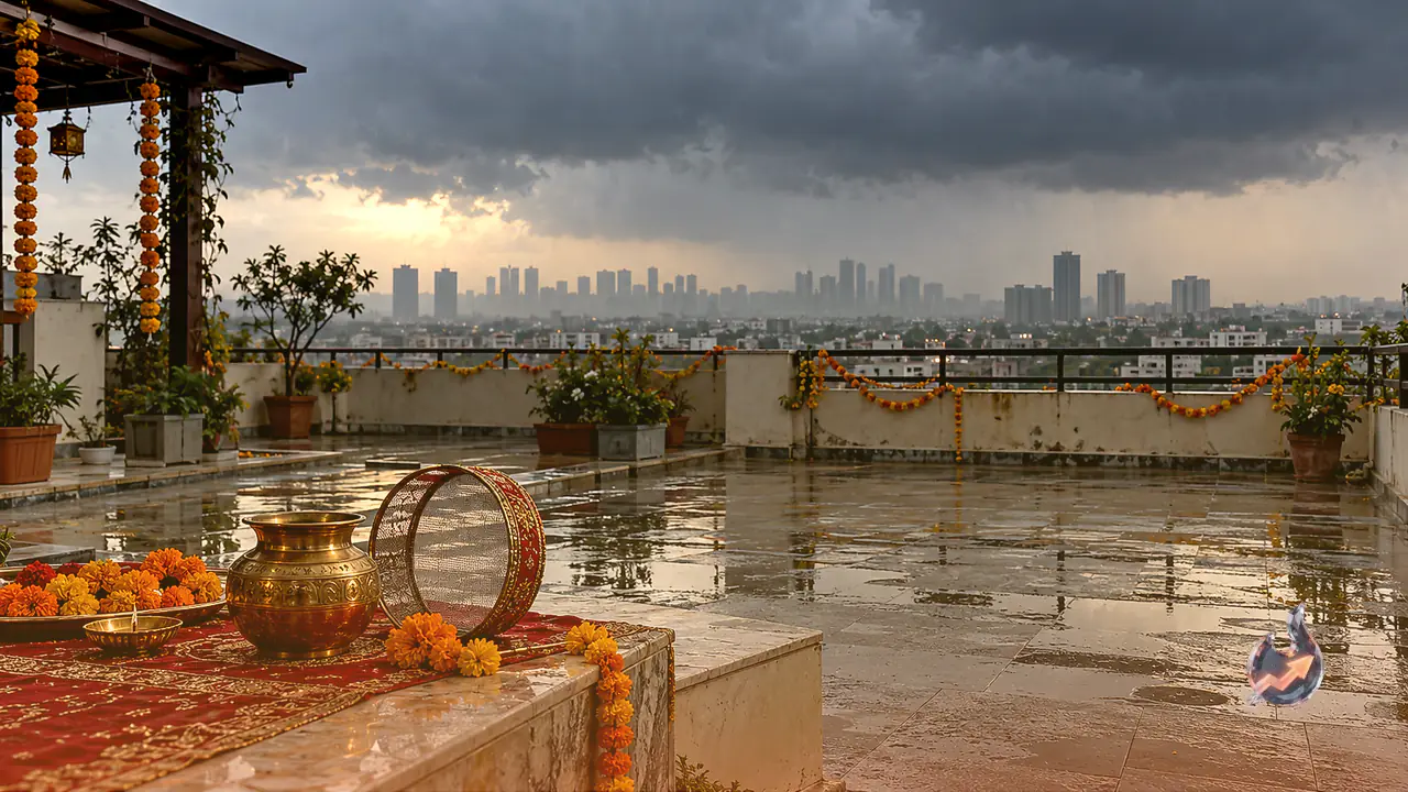 Karwa Chauth 2026 under Cyclone Arnab shadow, rain alert in Delhi NCR and moonrise timings