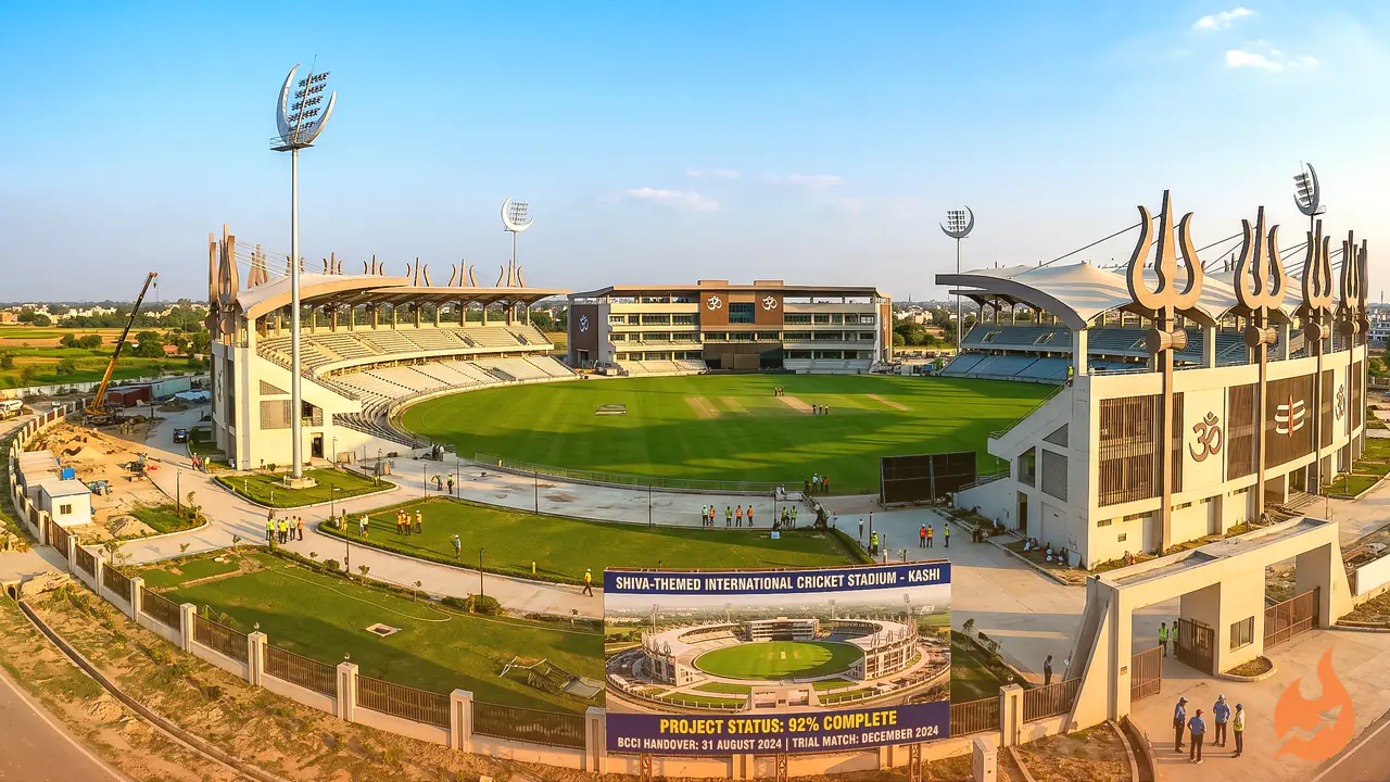 Shiva-Themed Cricket Stadium in Kashi Nears Completion: 92% Done in Ganjari, BCCI Handover by 31 August, Trial Match in December