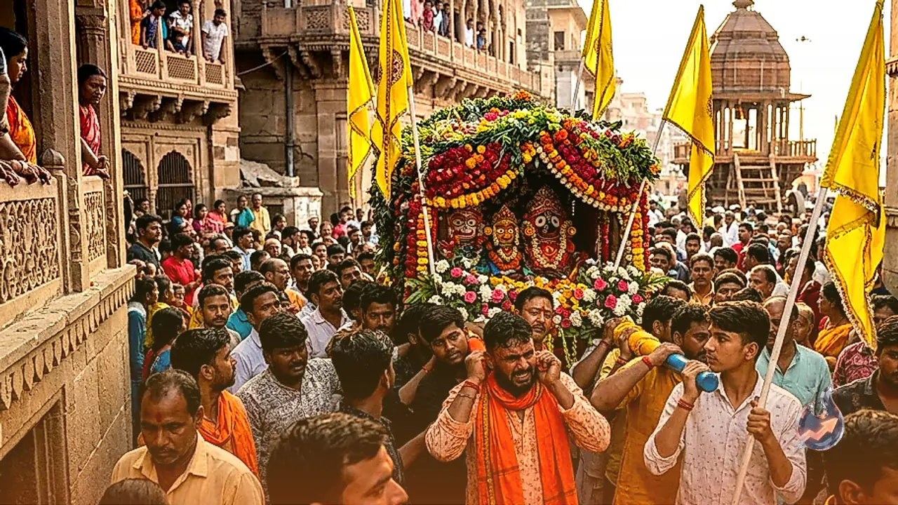 काशी में स्वस्थ होकर निकले भगवान जगन्नाथ, डोली यात्रा के बाद अब तीन दिन रथ पर देंगे दर्शन