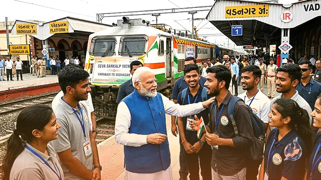 काशी से वडनगर जा रहे सेवा यात्रियों से जुड़े प्रधानमंत्री नरेंद्र मोदी, कुंभ के सफाईकर्मियों के चरण धोने की वजह साझा की