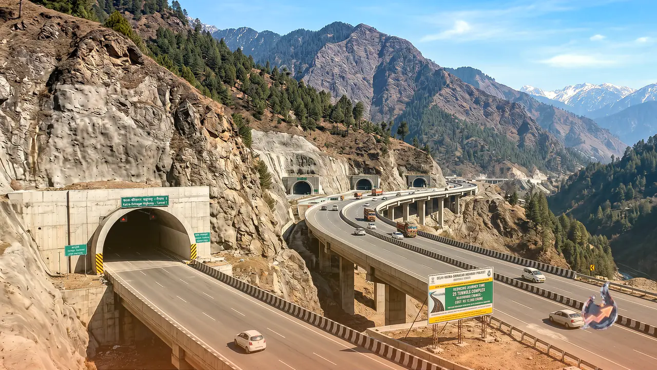 Katra to Srinagar in Just 3 Hours: Gadkari's Rs 12,000 Crore Corridor and 25 Tunnels Set to Halve the Journey to Kashmir Valley