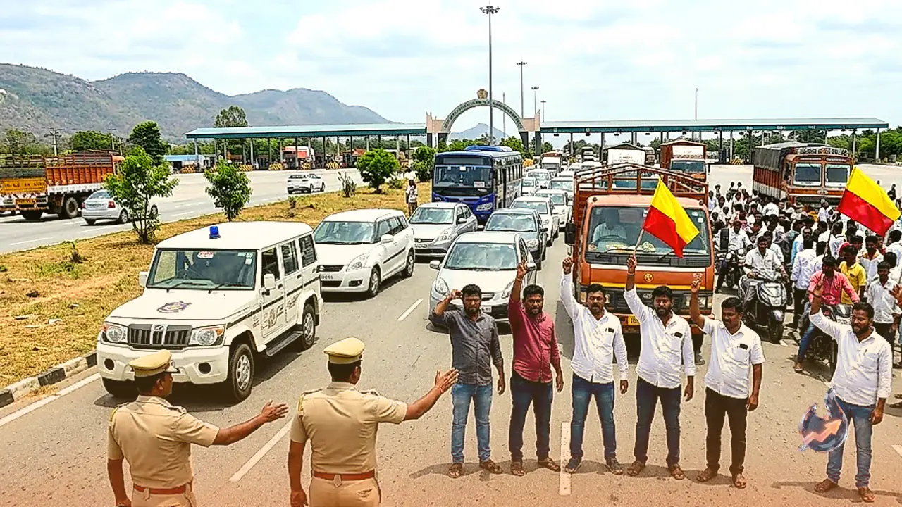 Cauvery Dispute Escalates: Protesters Block Attibele Crossing on Tamil Nadu-Karnataka Border Ahead of August 13 Shutdown