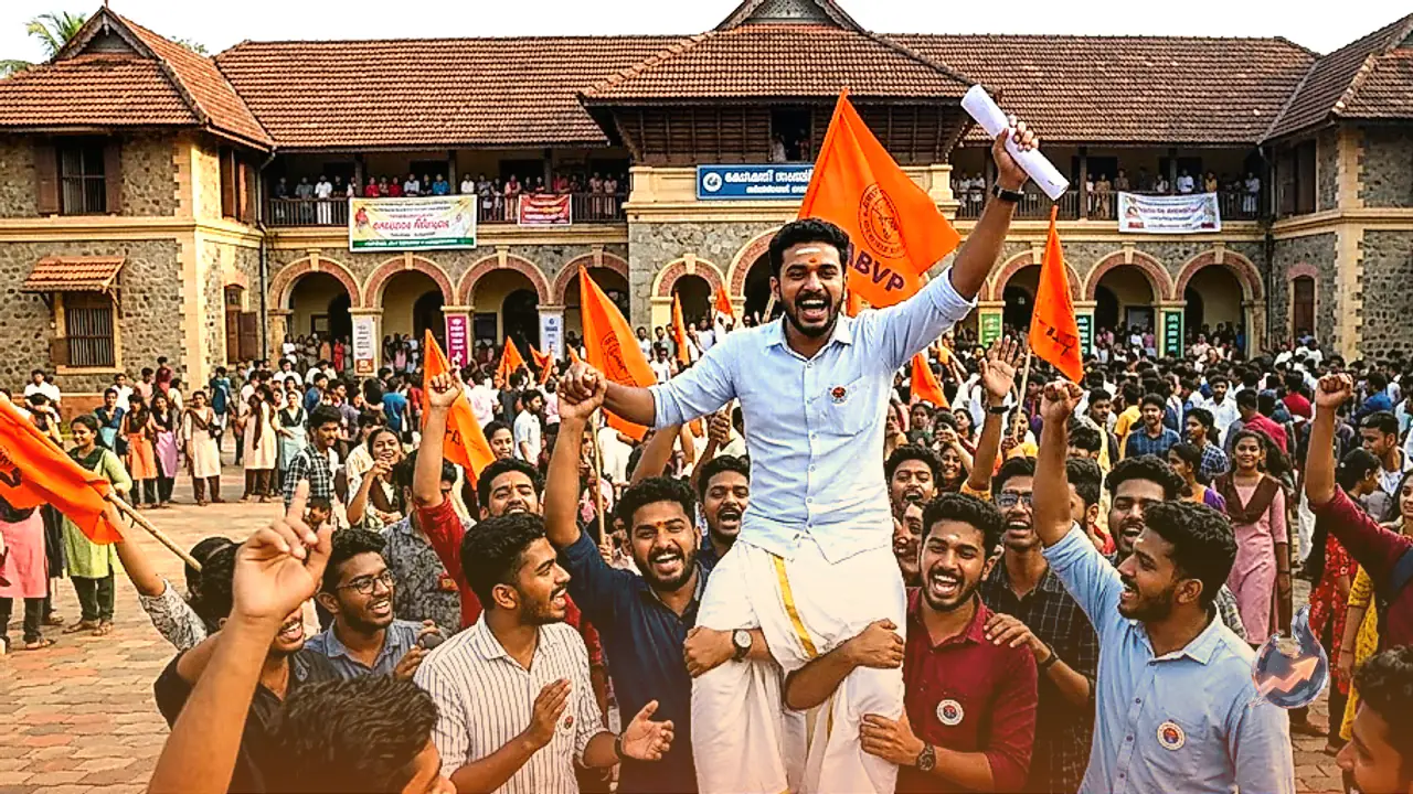 ABVP Sweeps Government Sanskrit College Union Elections in Kerala, Ending 45 Years of SFI Dominance