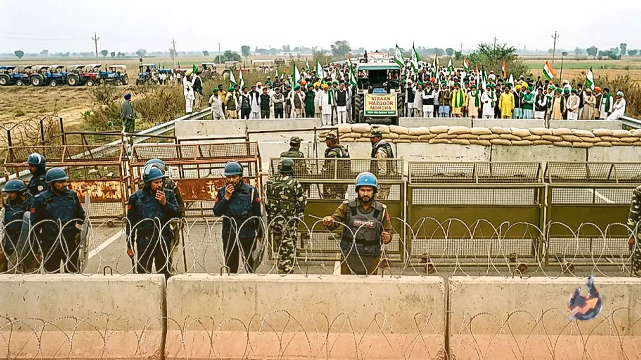 Security Heightened at Khanauri Border With 5 Layer Barricades as Farmers Begin March to Jantar Mantar