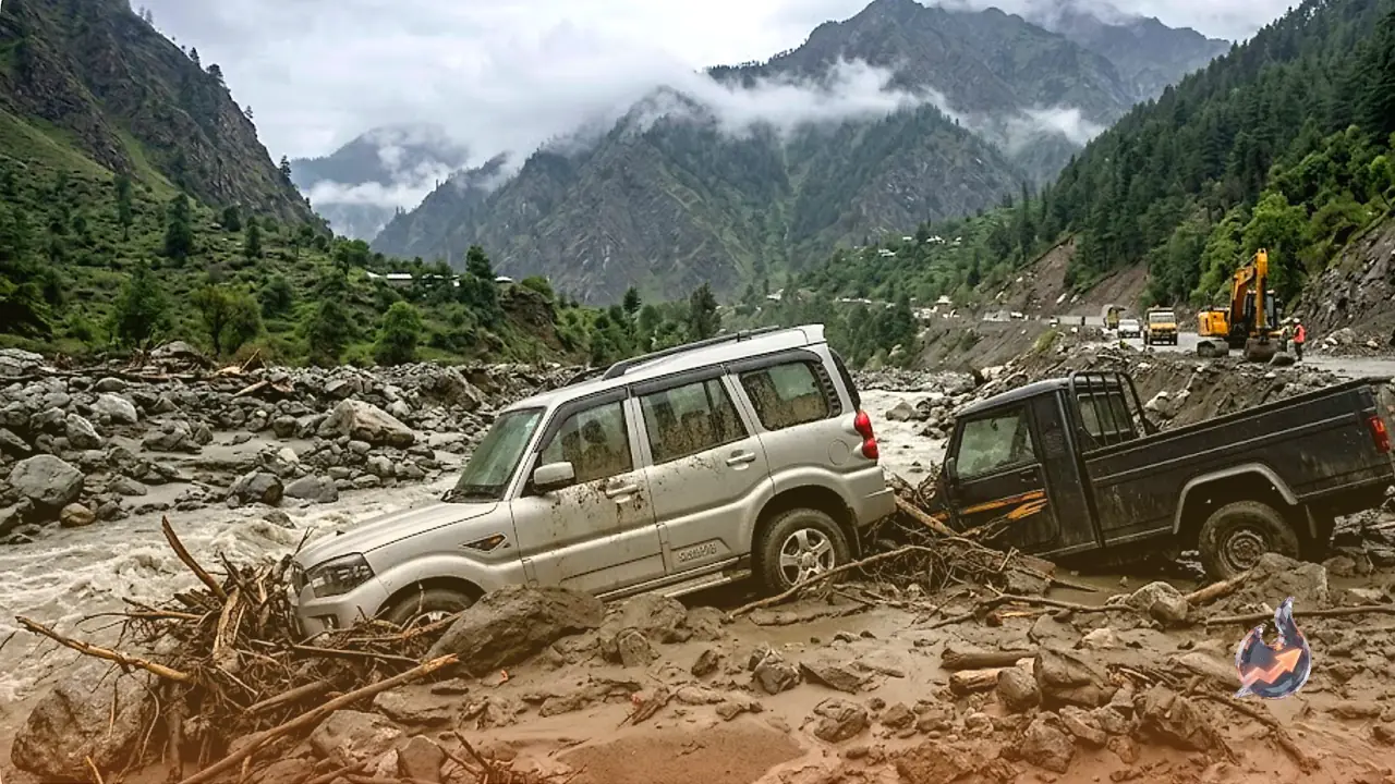First Monsoon Rain Wreaks Havoc in Kinnaur, Flash Flood Buries Scorpio and Pickup in Choling Nullah, Highway Reopens After 6-Hour Shutdown