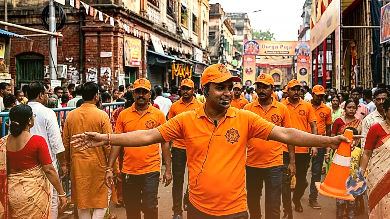 Kolkata Police to Deploy Twenty Thousand Volunteers in Saffron T-Shirts for Durga Puja