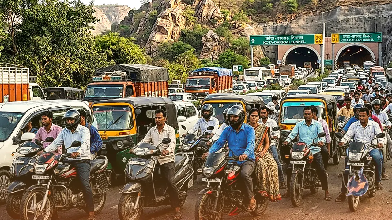 कोटा के दर्रा में जाम का झंझट, संकरा अंडरपास बना मुसीबत
