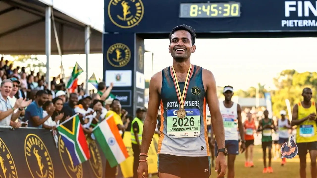 Kota runner Narendra Awasthi makes history at Comrades Marathon 2026, completes 86km run with prestigious medal