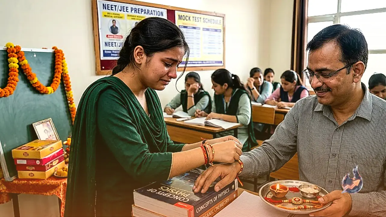 Emotional Rakshabandhan in Kota as Coaching Students Away From Home Tie Rakhis to Teachers