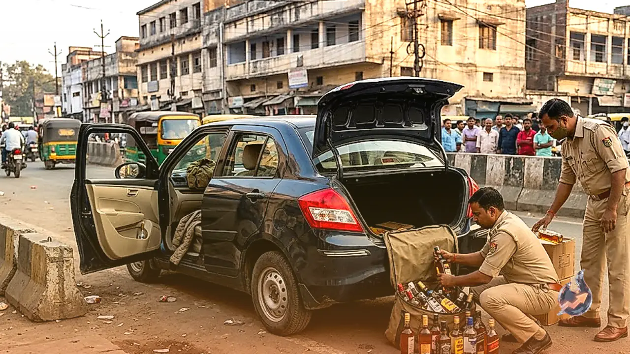 Rapido Cab Stopped in Patna Yields Hidden Liquor Haul as Smuggler Bails Out Mid-Chase