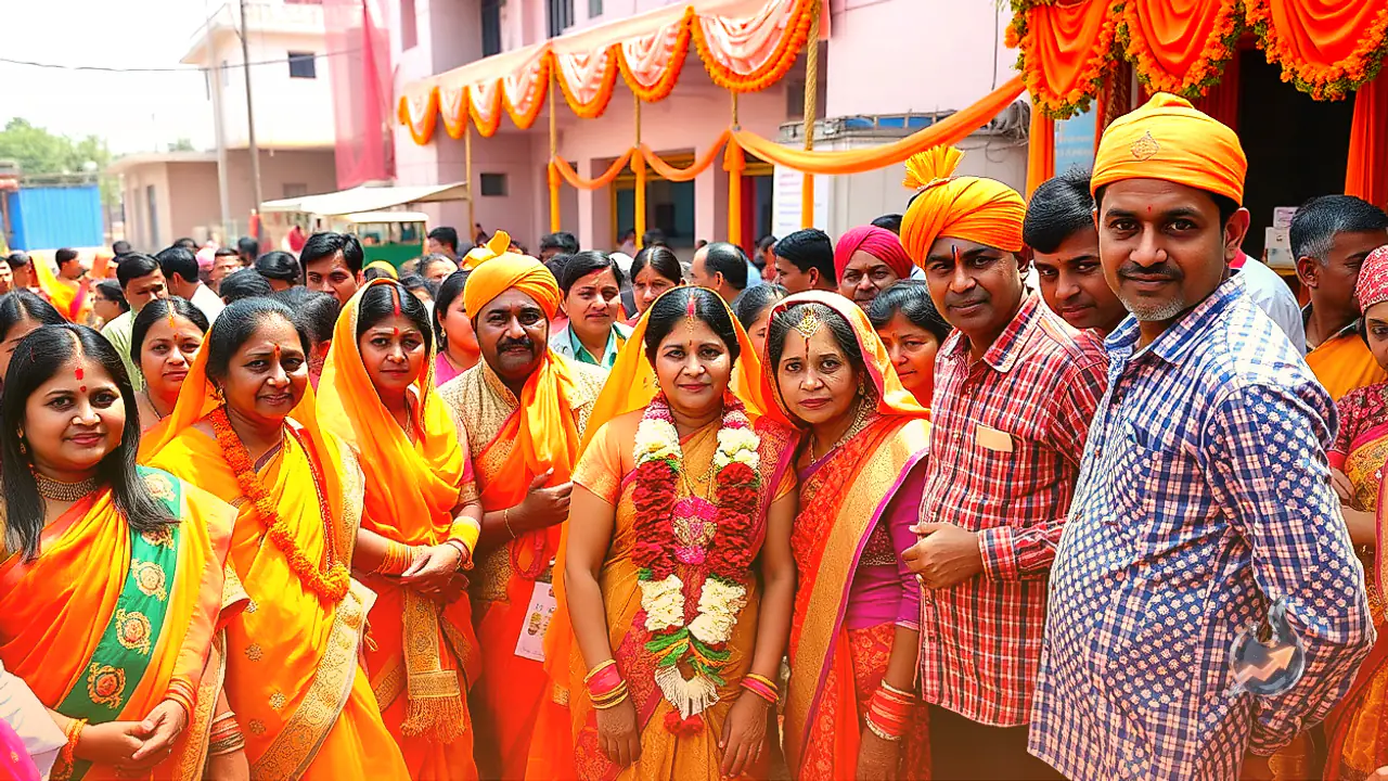 Kriti Kharbanda Marks Day One of Navratri in Bright Orange Festive Attire