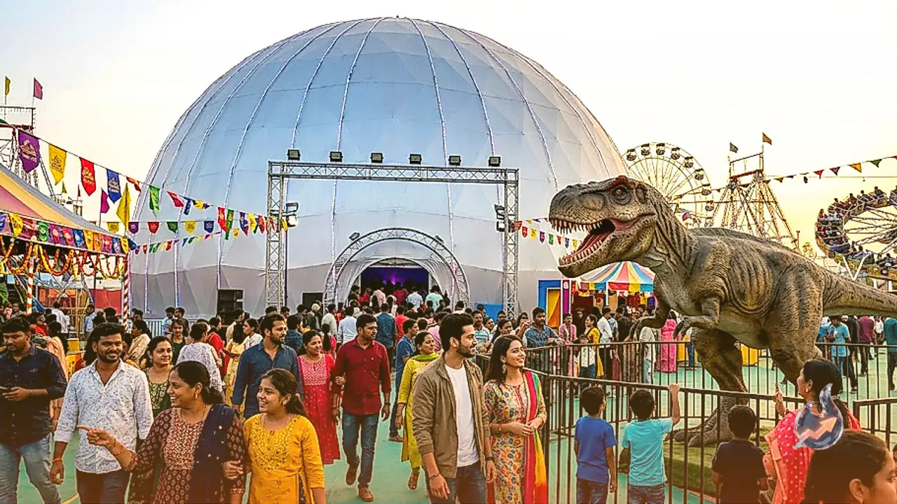 कुकटपल्ली में खुला देश का पहला 360-डिग्री रियलिटी डोम, रोबोटिक जीवों और रोमांचक झूलों से सजा फन फेयर एक्सपो