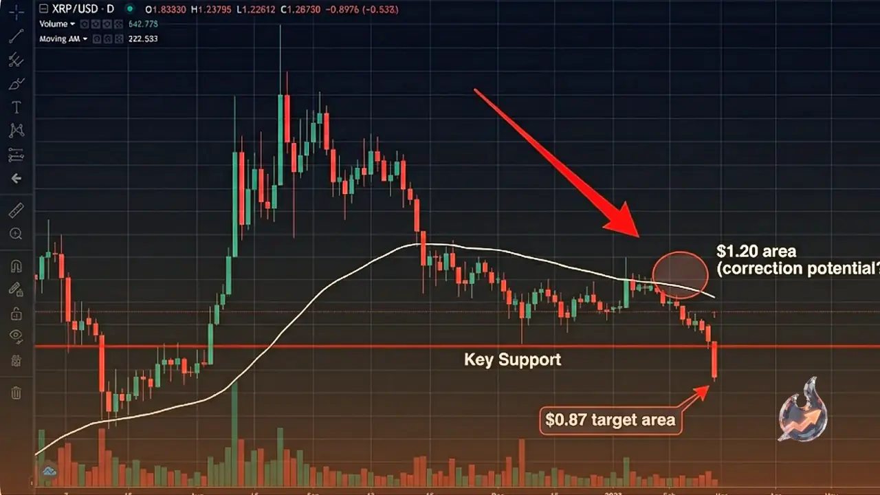 Charts Flash a Warning for XRP as Analyst Eyes One Last Drop to $0.87