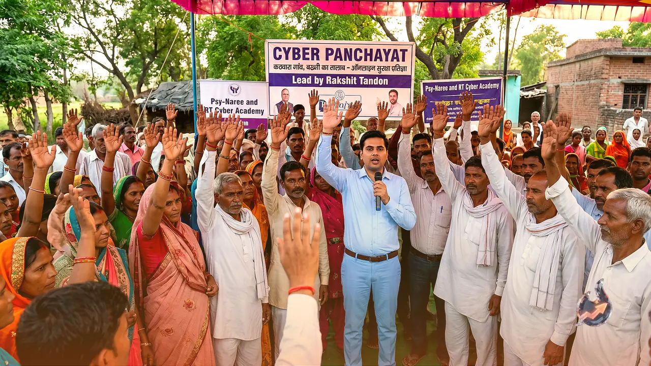 Lucknow's Kathwara Village Holds a 'Cyber Panchayat' as Rakshit Tandon Leads the Entire Village in an Online Safety Pledge