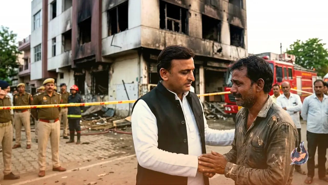 लखनऊ कोचिंग सेंटर आग: अखिलेश यादव ने मृतकों को दी श्रद्धांजलि, घायलों के इलाज पर उठाई आवाज