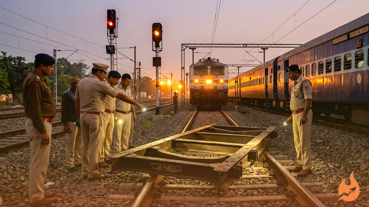 Plot to Derail Punjab Mail Foiled in Lucknow: 50-kg Iron Frame Placed on Track, Loco Pilot's Quick Thinking Averts Major Disaster