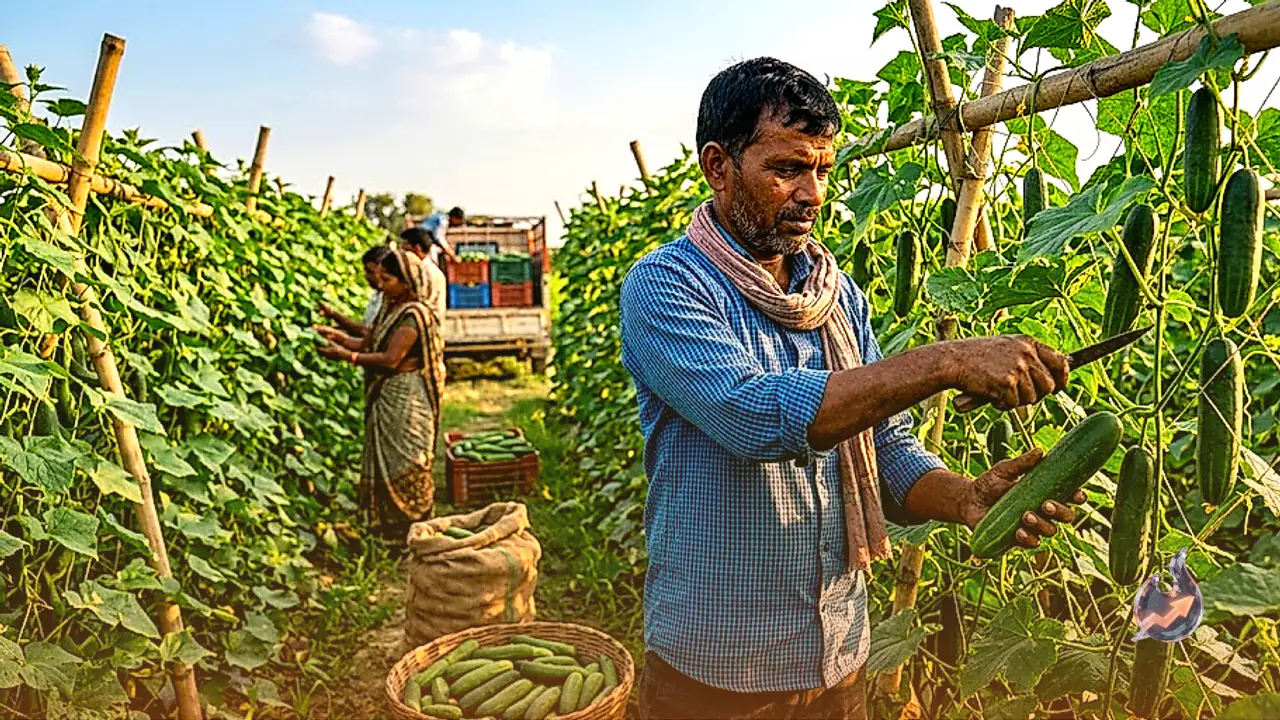 Lakhimpur Kheri Farmers Turn to Trellis Cucumber Farming, Supplying Daily Harvests to Kanpur and Delhi