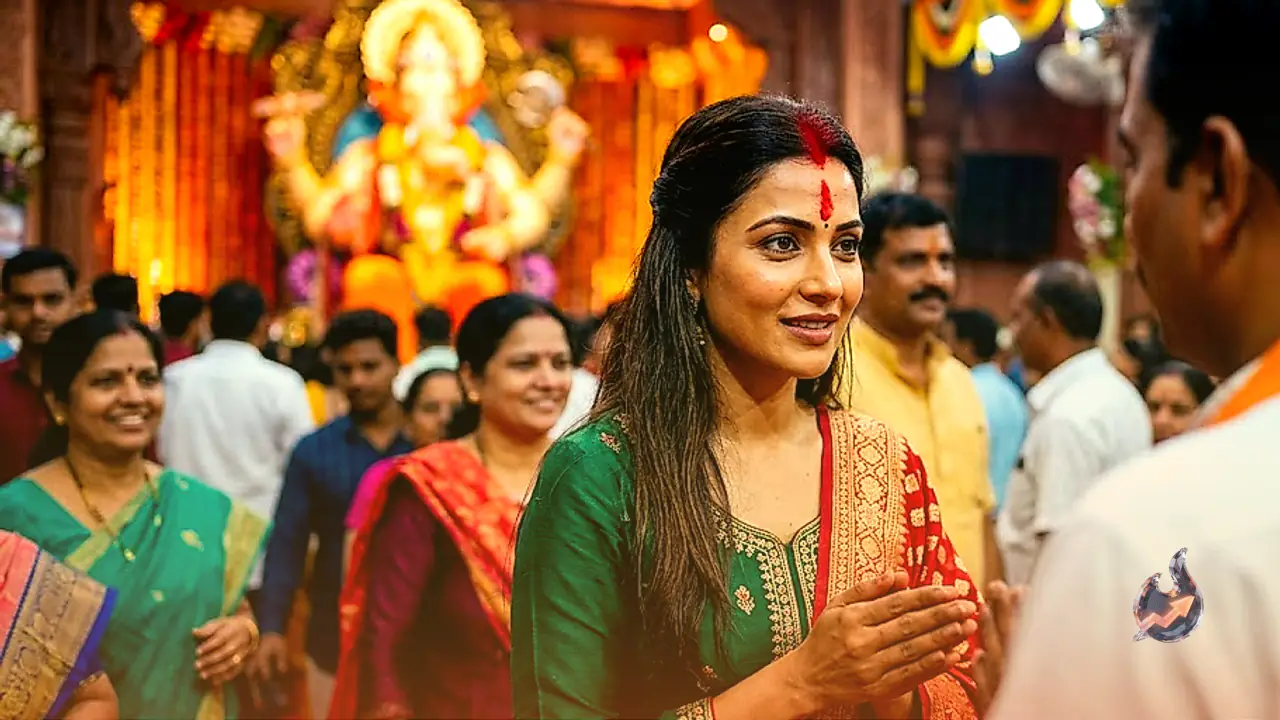 Viral Lalbaugcha Raja Visit Triggers Marriage Rumours as Sindoor Marks Govinda Co-Star Komal Rani