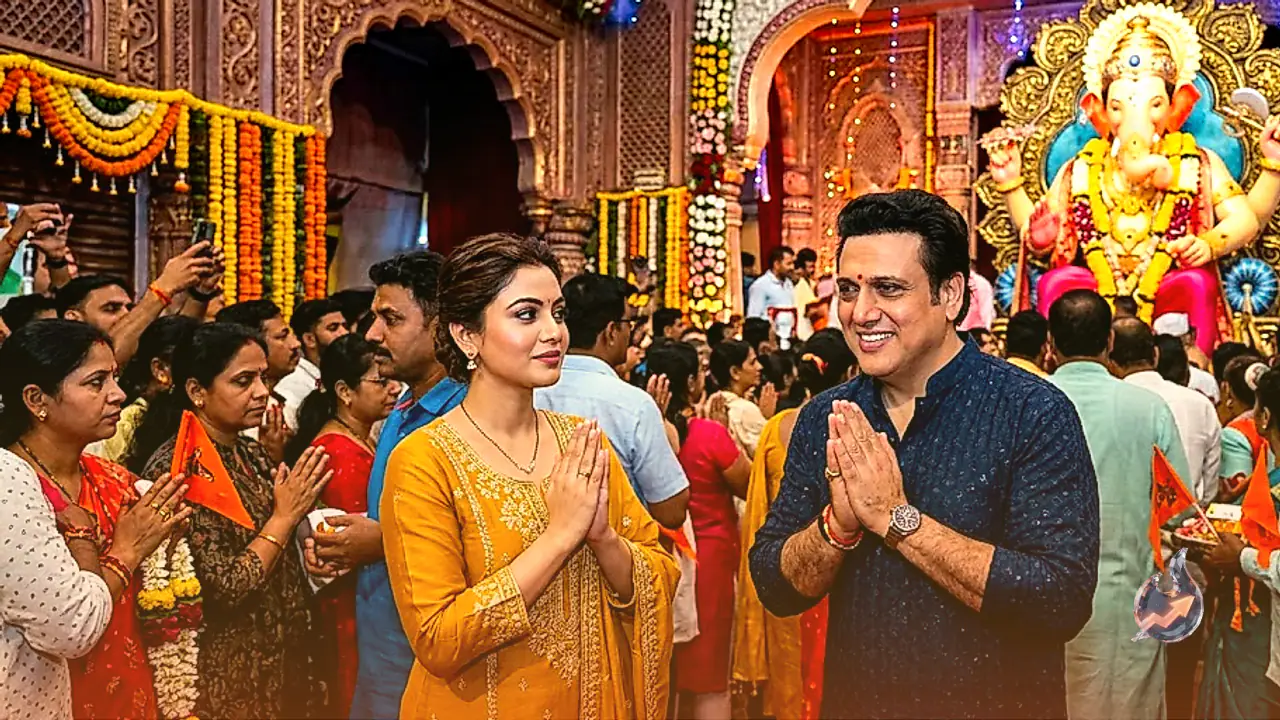 Govinda Visits Lalbaugcha Raja Alongside Komal Rani Following Wife Sunita's Solo Appearance