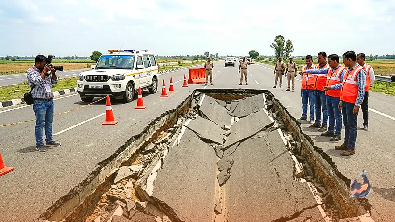 लखनऊ कानपुर एक्सप्रेसवे 3 हफ्ते में धंसा, निर्माण करने वाली पीएनसी इंफ्राटेक के पुराने रिकॉर्ड पर उठे सवाल