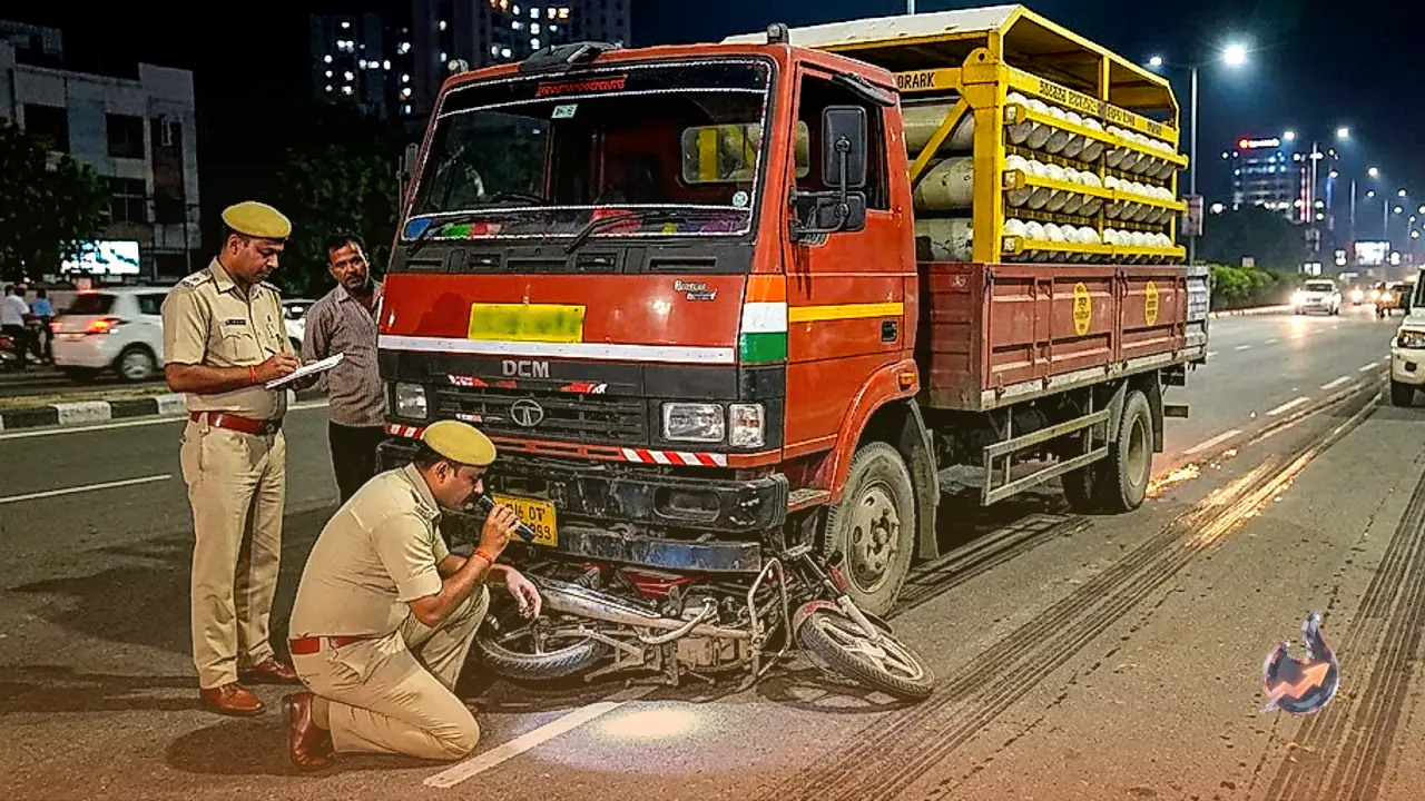 लखनऊ में टला भयानक धमाका, सीएनजी सिलेंडरों से भरे बेकाबू ट्रक ने बाइक को कई किलोमीटर घसीटा