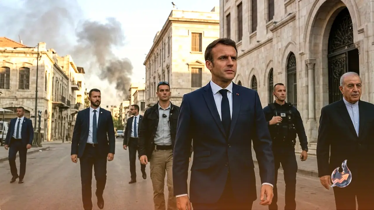 Twin explosions rock Macron's Damascus hotel district, but French president presses on with historic Syria visit