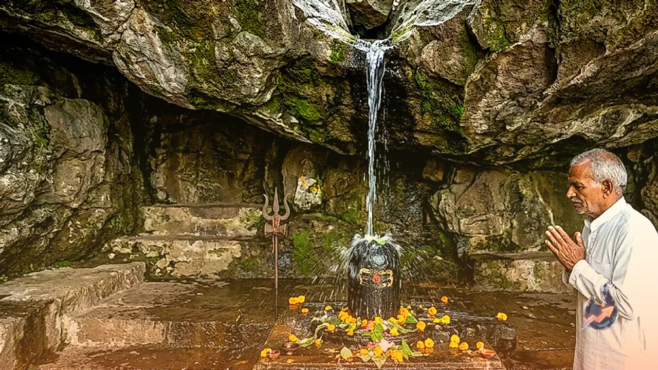 Nature Performs Nonstop Ritual Abhishek at MP Khandwa Devjhiri Bhuteshwar Mahadev Temple